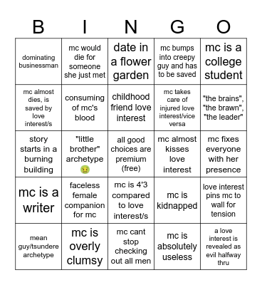 genius inc games bingo Card