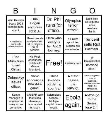 Bingo 2024 Bingo Card