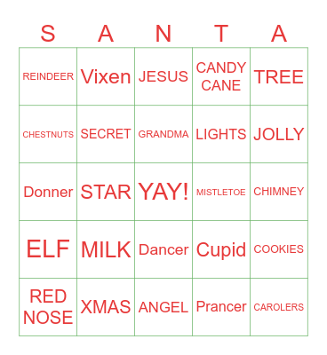 CHRISTMAS BINGO Card