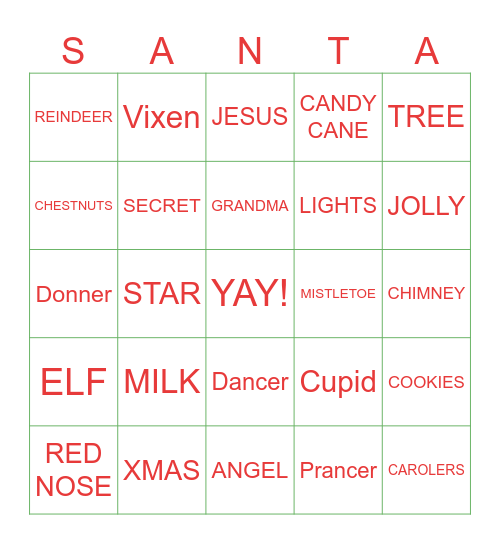 CHRISTMAS BINGO Card