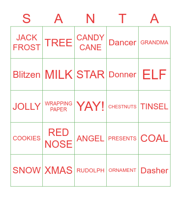 CHRISTMAS BINGO Card