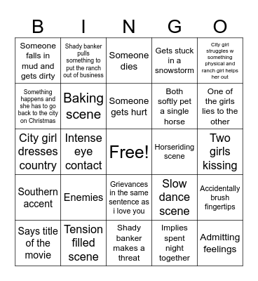 Sapphic Movie Bingo Card
