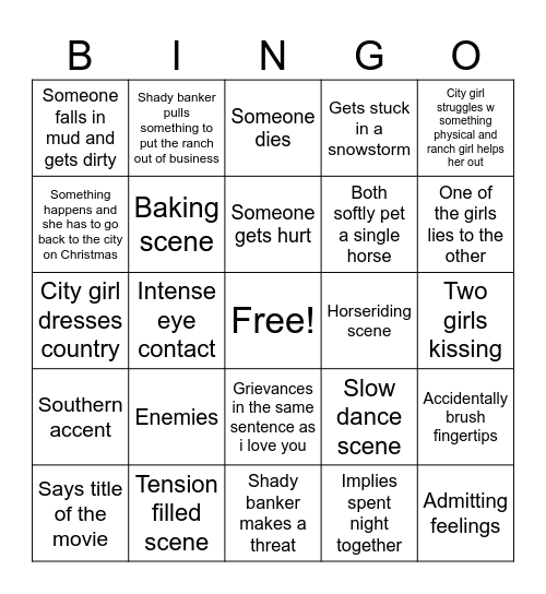 Sapphic Movie Bingo Card