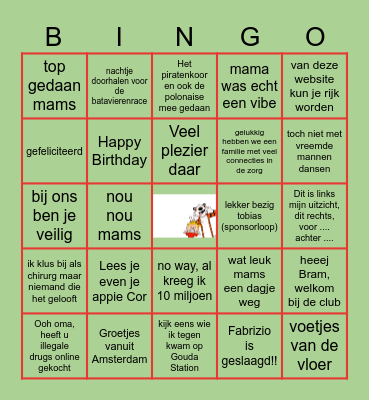 Familie Uitspraken 2023 Bingo Card