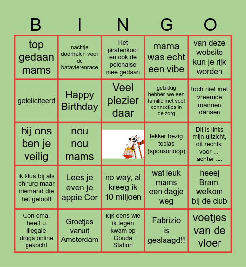 Familie Uitspraken 2023 Bingo Card