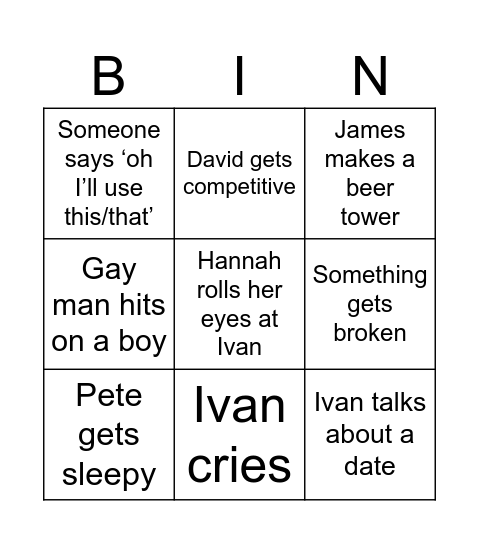 Beefcafe Bingo Card