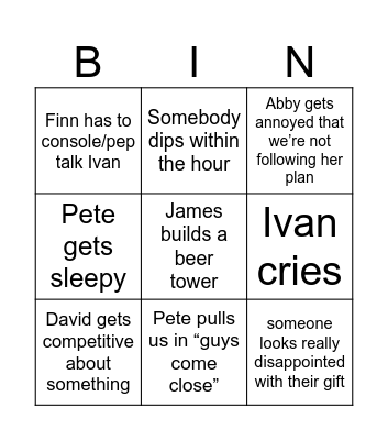 Beefcafe Xmas Bingo Card