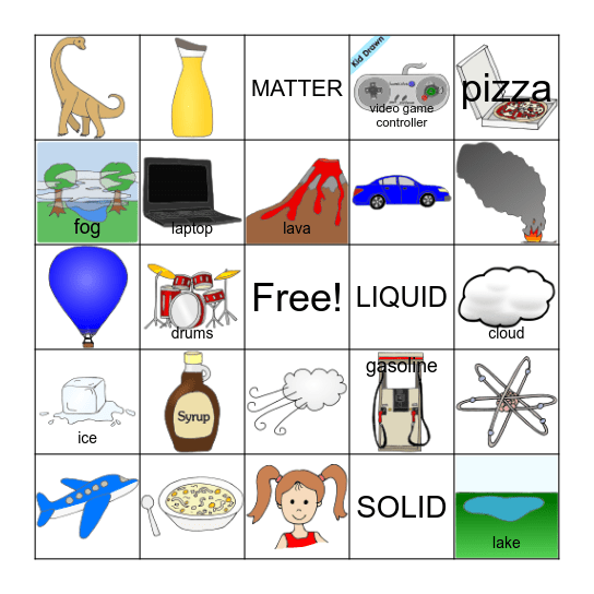Solids, Liquids and Gases Bingo Card