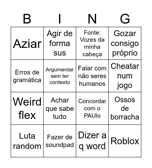 MigueBingoA Bingo Card