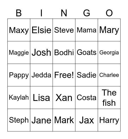 BOOKENSON BINGO Card