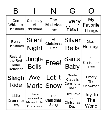 Grinchmas Music Bingo Card