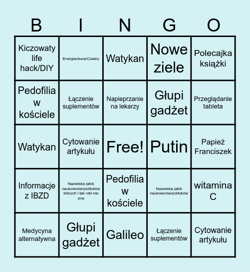 Babcia Jadwiga Bingo Card