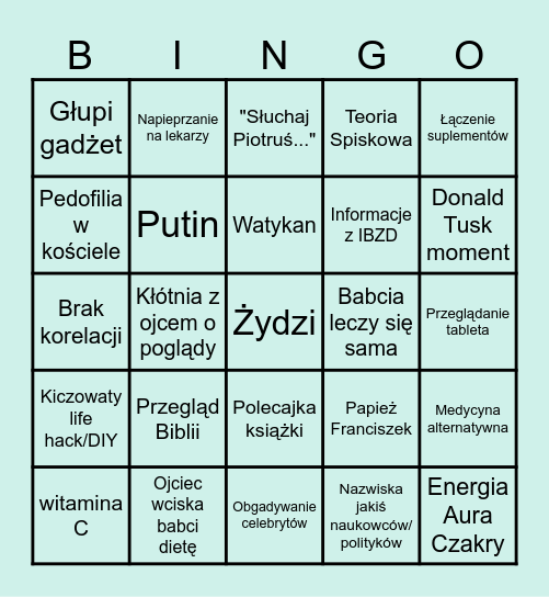 Babcia Jadwiga Bingo Card