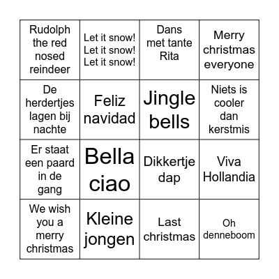 Kerstbingo met de fam! Bingo Card