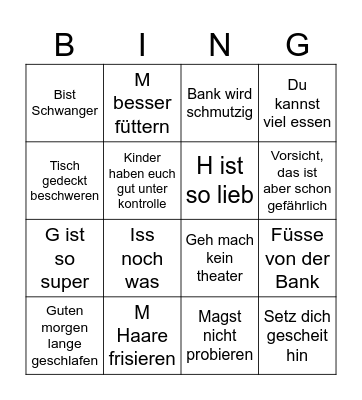 Family bingo weihnachten Bingo Card