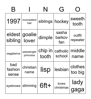matthew Bingo Card