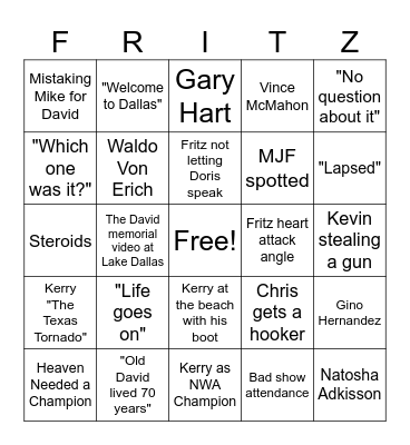 The Iron Claw Bingo Card