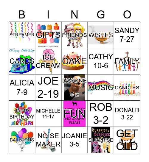 BIRTHDAY BINGO Card