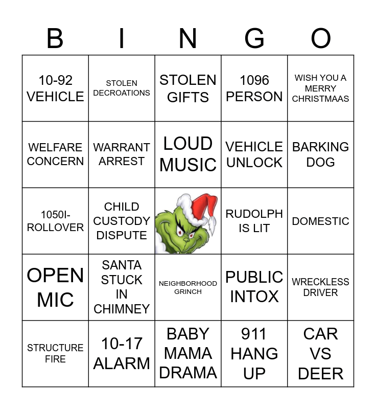 CHRISTMAS DISPATCH BINGO Card