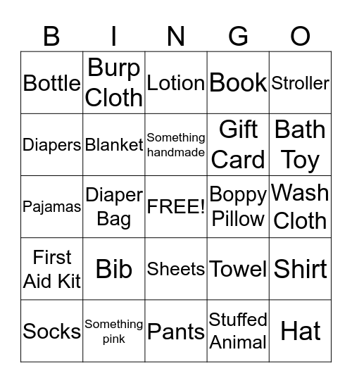 Baby Girl Bingo!  Bingo Card