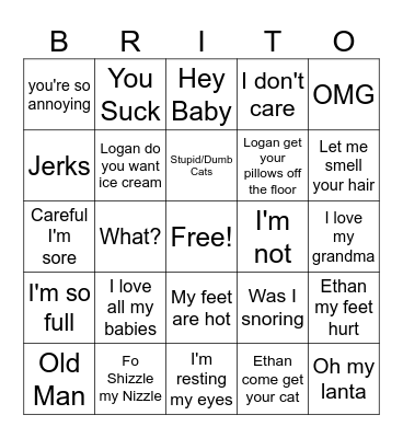 BRIT-O Bingo Card
