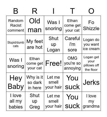 Brit-o Bingo Card