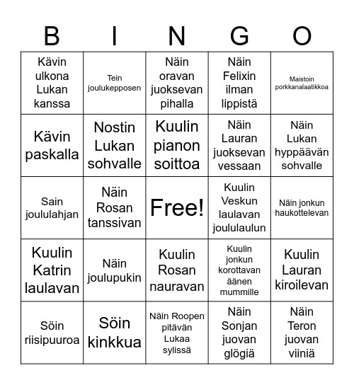 JouluBingo Card