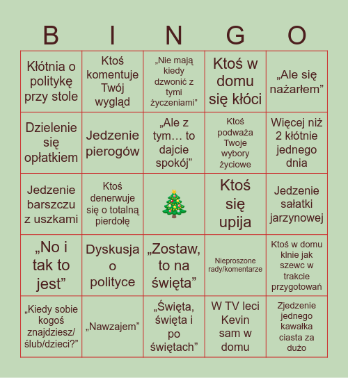 Christmas Bingo - Polska Bingo Card