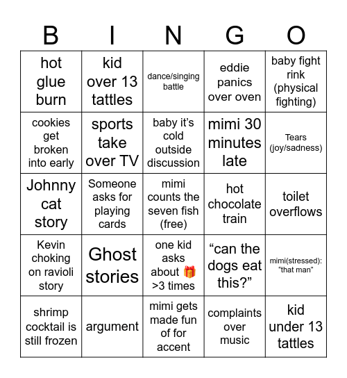 Christmas Bingo Card