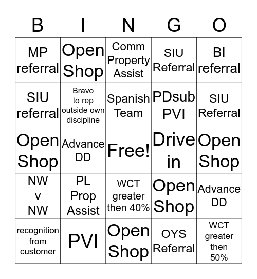 Team Deljkic BINGO Card