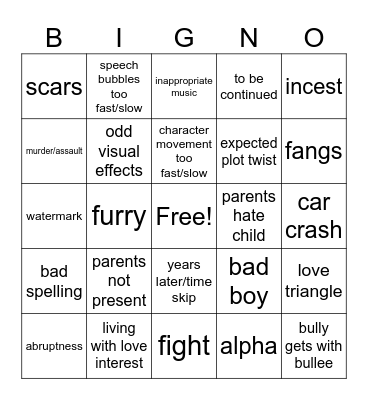 GACHA Bingo Card