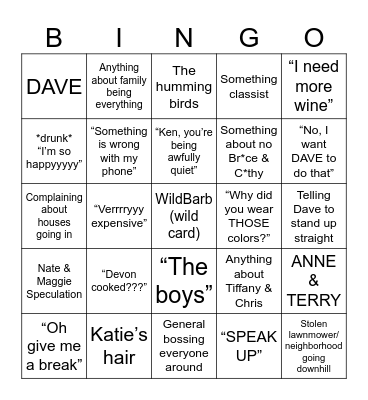 Barb Unhinged🎄 Bingo Card