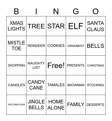 Christmas Bingo Card