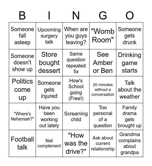 Christmas Bingo Card