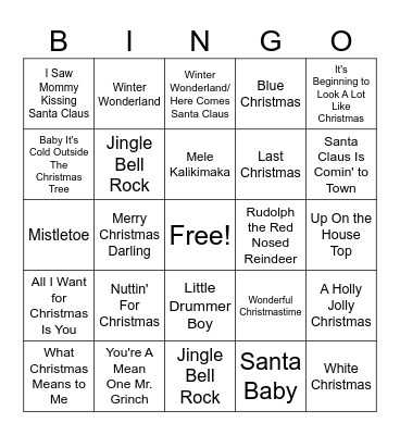 Music Bingo: Christmas Covers Bingo Card