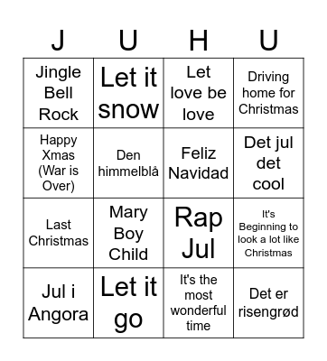 Julemusikbingo Card