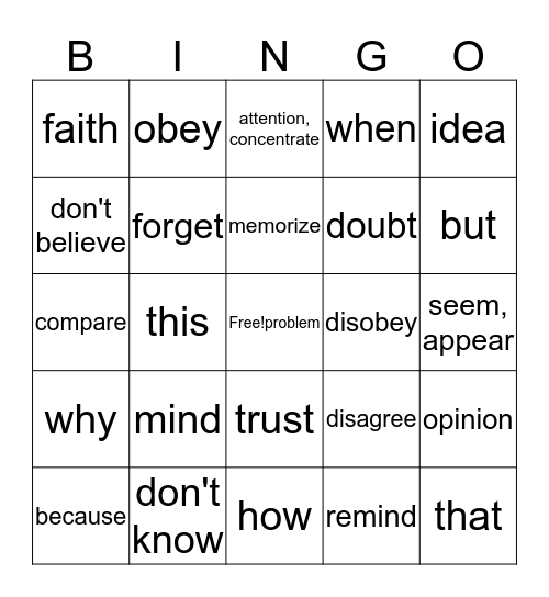 ASL Bingo Card