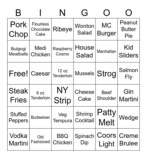 Mint Bingo Card
