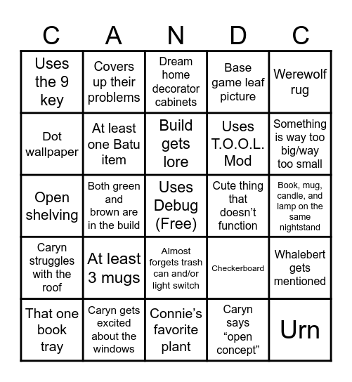 CarynandConnie Bingo Card