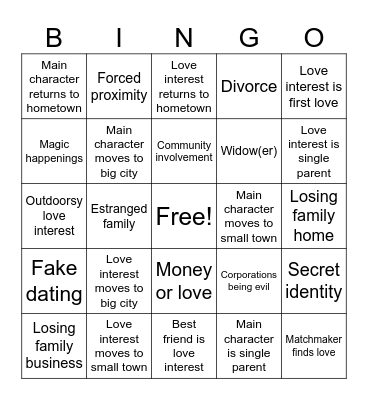 Hallmark Bingo 2 Bingo Card