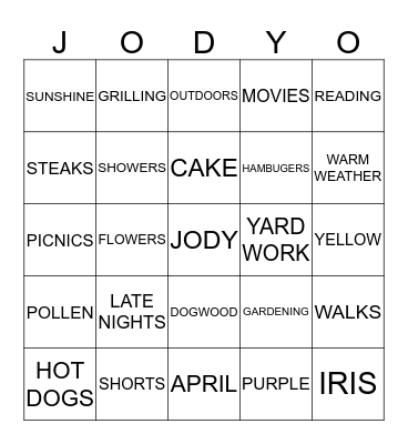 BIRTHDAY GIRL Bingo Card