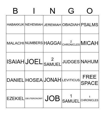 BIBLE (OLD TESTAMENT) Bingo Card