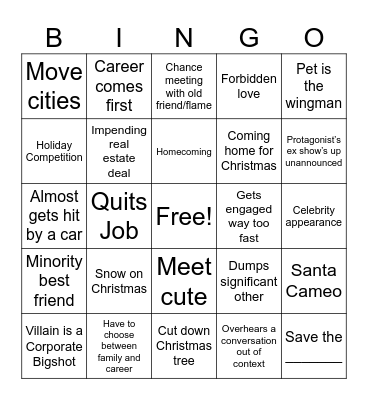 Hallmark Christmas Bingo Card