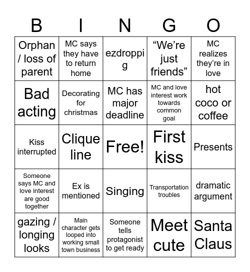 HALLMARK BINGO S2E1 Bingo Card