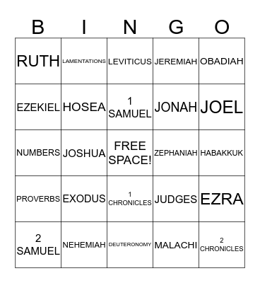 BIBLE (OLD TESTAMENT) Bingo Card