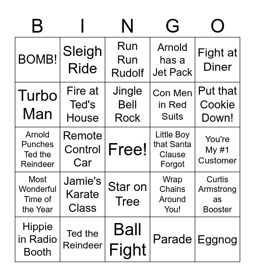 Jingle All the Way Bingo Card