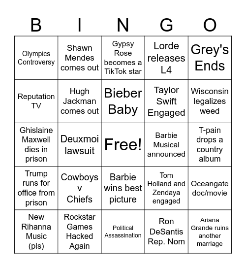 2024 Bingo Card