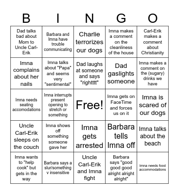 Christmas 2023 Bingo Card