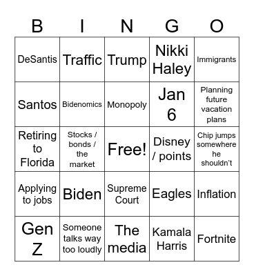 Christmas Bingo Card