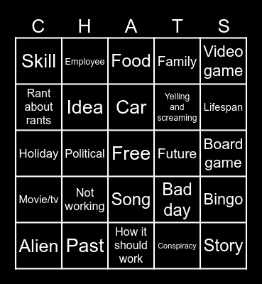 Chats Bingo Card